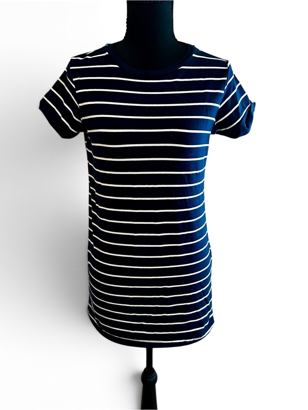 Lulus Navy White Striped T-Shirt Dress XS